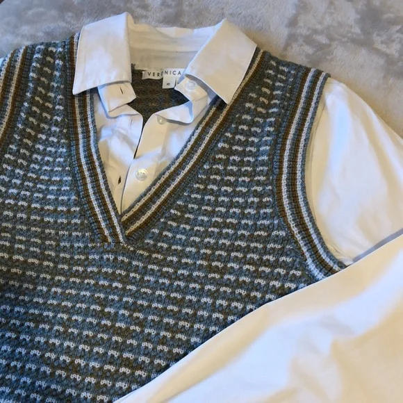 SOLD- VERONICA BEARD SERWA MIXED MEDIA VEST - Picture 10 of 12